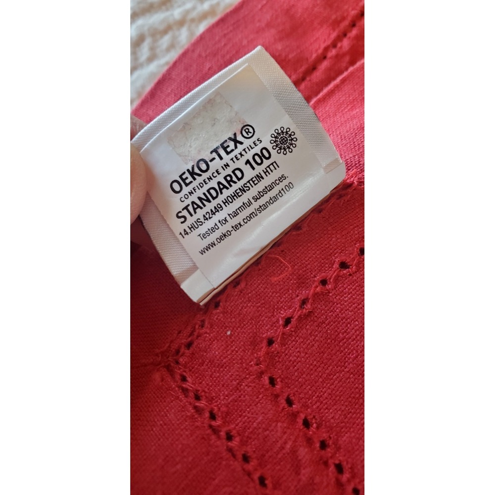 Williams Sonoma 100% Linen Table Runner Rectangle‎ 16 X 104 Red - Picture 7 of 8